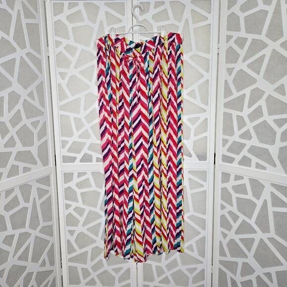 Ashley Stewart Rainbow 2Piece Pleated Palazzo Pant/Halter Top Set Women SZ 26/28 - Picture 5 of 7